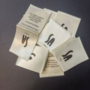 Hot Selling Sustainable New Design Clothing <b>Labels</b> Center Neck Tag Customized Brand Logo Damask Satin Printed <b>Labels</b> for Garment - Product Image 3