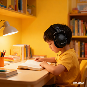 काले 23 डीबी बच्चे कान रक्षक शोर कैंसिल कर रहे हैं जो यात्रा अध्ययन के लिए एडजस्टेबल हेडबैंड फोल्डेबल कान रक्षक - Product Image 3