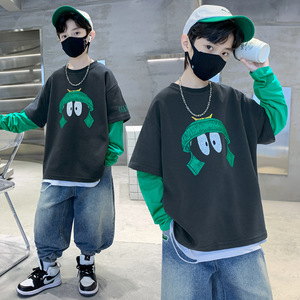 Sweatershirt pour garçons Collection de printemps <span class=keywords><strong>Pull</strong></span> à col rond pour enfants <span class=keywords><strong>Mode</strong></span> de rue toutes saisons avec motif de dessin animé pour grands garçons - Product Image 2