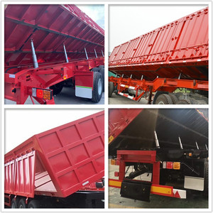 Semirremolque de plataforma basculante de 3 ejes, 60T de capacidad de carga, personalizable, de alta resistencia, para construcción/transporte de grava, suministro de fábrica - Product Image 5