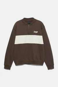 OEM Custom 100% Cotton 3d Embossed 1/4 Quarter Half Zip Pullover <strong>Jumper</strong> Fleece Vintage Oversized <strong>Mock</strong> Neck Sweatshirt <strong>Men</strong> - Product Image 4
