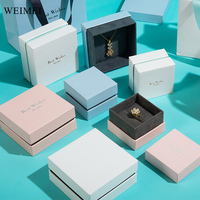 WEIMEI Ensemble de Bijoux Imprimé Personnalisé Boîte Sac en Papier Personnalisé Bracelet en Velours Pochette Couvercle en Carton Boîtes d'Emballage de Bijoux