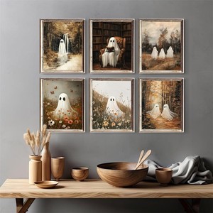 Art mural encadré fantôme d'Halloween 38,5x31cm, peinture décorative pour la décoration intérieure de la maison - Product Image 5