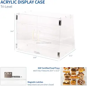 Présentoir à pain Transparent Portable à 4 niveaux, présentoir en acrylique pour Cupcake Muffin Donut