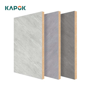Panneau mural de <span class=keywords><strong>fond</strong></span> de meuble TV KAPOK en grain de jade finition pierre 3D placage de marbre panneau Mdf 18mm - Product Image 1