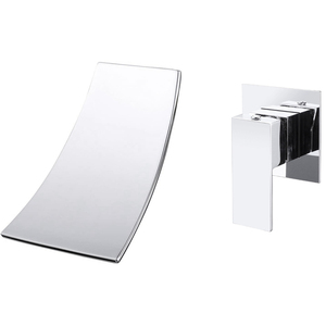 Aqua Gallery Thiết Kế Độc Đáo Treo Tường Nóng Lạnh Lưu Vực Nước Mixer In-Wall Giấu Chrome Brass Lưu Vực Vòi Nước Thác Vòi - Product Image 1
