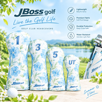 Ensemble de housses de tête de club de golf à motif floral, housses de protection pour clubs de golf en hortensia bleu pour femmes, accessoires de golf pour driver, fairway wood et hybride