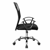 Chaise de bureau en maille réglable pivotante ergonomique, chaise de travail informatique respirante avec dossier, chaise de conférence et de réception avec accoudoirs