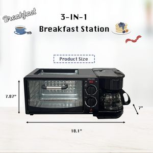 Appareil de cuisson multifonction automatique 3 en 1 pour le petit-déjeuner, machine à petit-déjeuner électrique 3 en 1 - Product Image 3