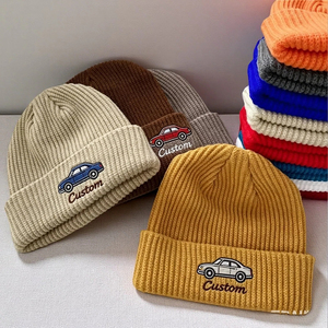 Custom Embroidery Logo Classic Men Women Acrylic Knit Cuffed Beanie Cap Warm Winter Ribbed Knit Watch <strong>Hat</strong> - Product Image 5