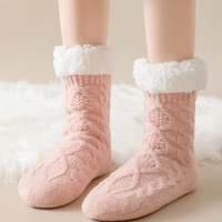 Jingwen OEM Hiver Agneau Plus Velours Épaissi Maison Dormir Chaud Plancher Chaussettes Femmes Chaussettes