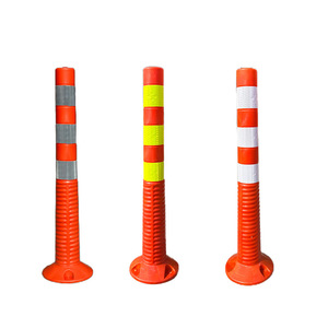 Postes de Advertencia Reflectantes de 75 cm de Altura, Material PE, Montaje en Suelo para Obras de Construcción, Uso Escolar - Product Image 1