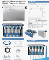 # Distributeur de produits chimiques liquides pour lessive à 5 éjecteurs 40002-5