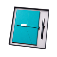Ensemble cadeau de bureau personnalisable avec carnet en cuir PU et stylo métallique pour cadeaux publicitaires