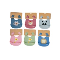 Bavoirs pour bébés en silicone avec poche de récupération, doux, de qualité alimentaire, nouveau design personnalisé, pour nouveau-nés, vente en gros