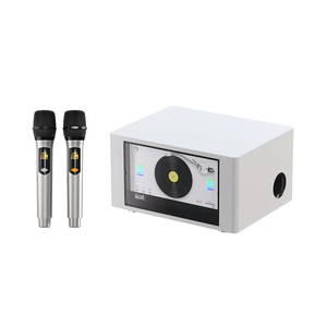 Base d'enceinte karaoké avec deux microphones 405x320x225 pour usage domestique, bibliothèque de chansons, alimentation Type C - Product Image 1