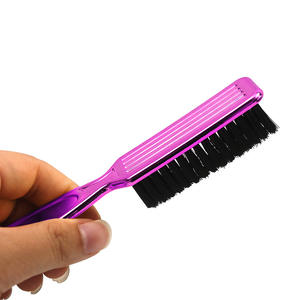 Cepillo de peinado Retro con logotipo personalizado, peine de barba de colores galvanizado, cepillo de limpieza de cabello despeinado para peluquería - Product Image 5