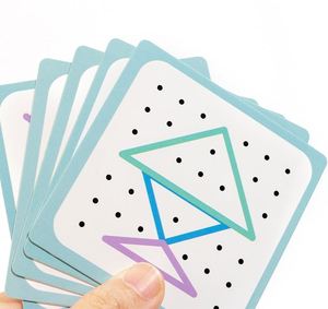 Juguete Educativo de Ingenio para Niños, Tarjetas de Patrones, Bandas Elásticas para Crear Figuras y Formas, Geoboard de Madera - Product Image 5