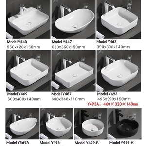 Lavabo da Appoggio Quadrato in Ceramica di <span class=keywords><strong>Piccole</strong></span> <span class=keywords><strong>Dimensioni</strong></span> con Foro Singolo per Balcone e Bagno - Product Image 6