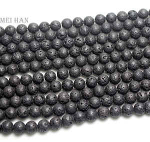 Natural Stone <strong>Black</strong> Lava Loose <strong>Beads</strong> Stone Wholesale for Jewelry DIY Design Making - Product Image 2