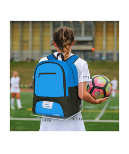 Sac <span class=keywords><strong>à</strong></span> dos de sport pour ballons de football, basketball, volleyball, avec compartiment pour chaussures <span class=keywords><strong>à</strong></span> crampons et ballons, et pochette pour ordinateur portable, idéal pour les voyages, l'école et les équipes - Product Image 2