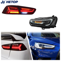 Feux avant et arrière HETOP Lancer 2008-2017, ensemble personnalisé à double faisceau, feux arrière à LED séquentiels pour Mitsubishi