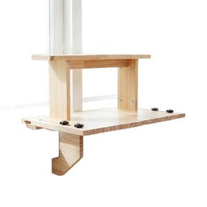 Adjustable Wooden Double Layer Windowsill <b>Shelf</b> <b>Wall</b> <b>Mounted</b> No Drilling Required For Plant Display Storage - Product Image 5
