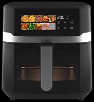 Nouvelle friteuse à air numérique grande capacité CE CB, sans huile, saine, avec écran tactile LED et fenêtre visible, noire