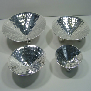 Silver Plated Brass Bowls Set of 4 Pcs Handmade Customized Lead Free Durable - Product Image 1