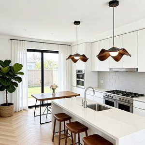 <span class=keywords><strong>Suspension</strong></span> moderne en noyer 40 cm, style nordique, <span class=keywords><strong>pour</strong></span> salle à manger, îlot de <span class=keywords><strong>cuisine</strong></span>, luminaire LED de plafond - Product Image 1