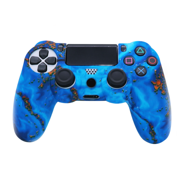 New Multi-color Pattern Case Protective Watercolor Shell for PS4 Pro Slim Game Controller Anti Slip Silicone Case Shell