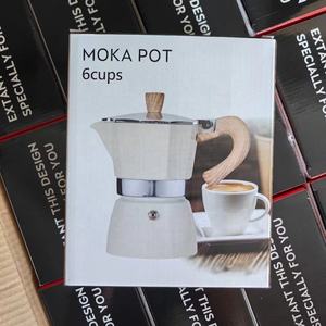 Cafetera <span class=keywords><strong>Moka</strong></span> octogonal de aleación de aluminio de 150ml/300ml italiana al por mayor, cafetera <span class=keywords><strong>Moka</strong></span> personalizada con presión para elaboración de café - Product Image 4