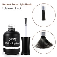 Gelsky Professional Nail Salon Top Coat Ongles mats Colle amovible Gel Soak Off Top Coat