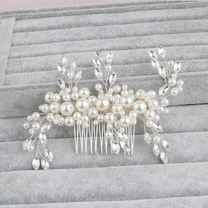 Femme Bohème Boho Cristal Fleur Vigne Feuille Mariage Mariée Bling Cheveux <span class=keywords><strong>Peigne</strong></span> <span class=keywords><strong>peigne</strong></span> Clair miel - Product Image 5