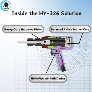 Marteau pneumatique professionnel HY-326, 4000 BPM, haute vitesse, système anti-choc breveté, aluminium léger, impact 11J - Product Image 5