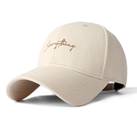 Casquette de baseball vintage sportive en sergé à six panneaux, broderie main lettre, style tendance, pour femmes et adultes, haute qualité, ajustable