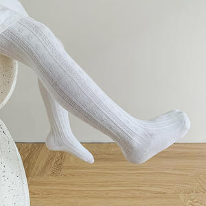 Enfants solide coton collants anti-boulochage printemps automne filles leggings coton peigné chanvre chaussettes bébé leggings - Product Image 6
