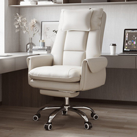 Chaise de bureau exécutive moderne en cuir, pivotante, inclinable, réglable en hauteur, avec structure en fer – Confort de luxe pour le bureau à domicile et l'utilisation informatique