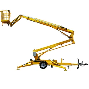 CE Lifter Machine Towable Man Lift Cherry Picker Telescopic Boom Lift With Height 10-24m