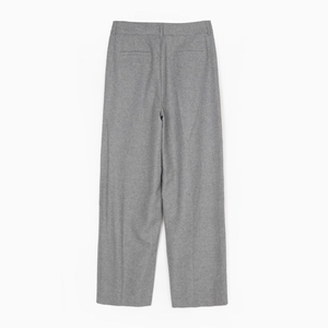 กางเกงขายาวทรงขาบานเอวสูงสีเทาเข้มสำหรับผู้หญิง ผ้าวูลผสม เหมาะสำหรับใส่ทำงาน กำลังขายดี - Product Image 2