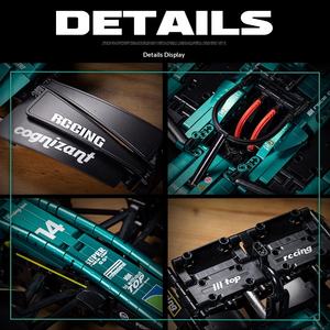 Blocs de construction F1 Aston Racing Car, boîte-cadeau de jouets de construction en ABS de 40 pièces - Product Image 4