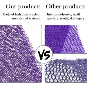 MOQ 10 unidades, colores de moda, diseño de tira larga, red exfoliante africana de nailon flexible para ducha, esponja de baño africana - Product Image 2