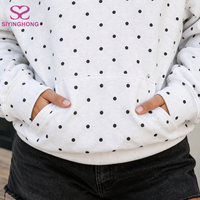 Sweat à capuche personnalisé à pois pour femme, pull streetwear avec logo imprimé sur mesure, sweat à capuche oversize en coton pour femme