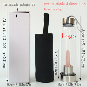 Bouteille <span class=keywords><strong>d</strong></span>'<span class=keywords><strong>eau</strong></span> en verre avec infuseur à cristaux de 500 ml, bouteille à boire en verre avec cristaux de guérison, couvercle en bambou en acier inoxydable, bouteille <span class=keywords><strong>d</strong></span>'<span class=keywords><strong>eau</strong></span> en verre - Product Image 2