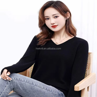 Pull en cachemire 100% pour femmes, col en V, tricot personnalisé, couleurs variées, vente en gros, motifs printaniers, couleurs unies, vente flash