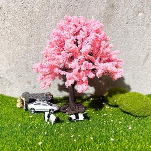 Árbol de Cerezo en Flor de Plástico Hecho a Mano para Dioramas y Maquetas Ferroviarias, Decoración DIY para el Hogar - Product Image 4
