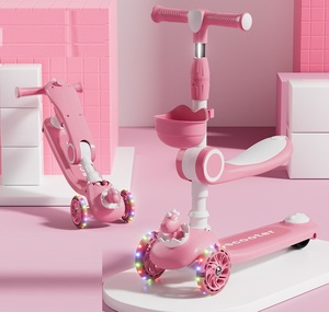 Usine En Stock Bébé Enfants Dinosaure Scooter Mignon Trois-en-un Luge Simple Pied Coulissant En Gros - Product Image 3