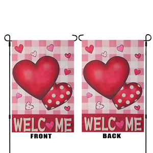 Bandera <span class=keywords><strong>de</strong></span> jardín <span class=keywords><strong>de</strong></span> arpillera con estampado digital <span class=keywords><strong>de</strong></span> doble cara <span class=keywords><strong>de</strong></span> 30x45cm, banderín I Love You para decoración festiva <span class=keywords><strong>de</strong></span> San Valentín - Product Image 3