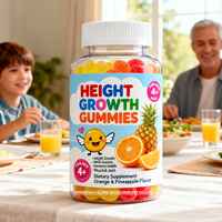 Gummies de croissance en hauteur halal, 60 unités, enrichies en vitamine D3 et en zinc, sans OGM, complément alimentaire végétalien