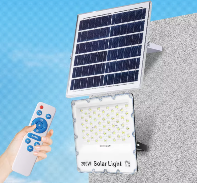 Slim Aluminum 50W 100W 200W 300W Outdoor Solar Flood LED Solar Light Waterproof Flood Light with Remote Controller